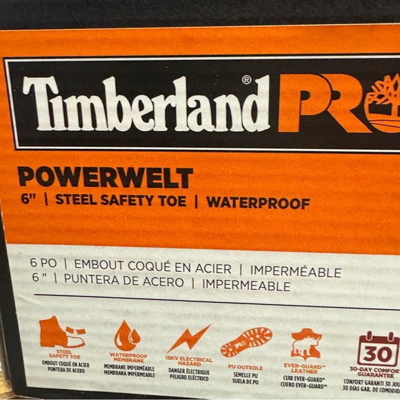 Timberland Pro Mens Powerwelt Steel Toe Waterproof Boot Black Size 9.5 M main image 7